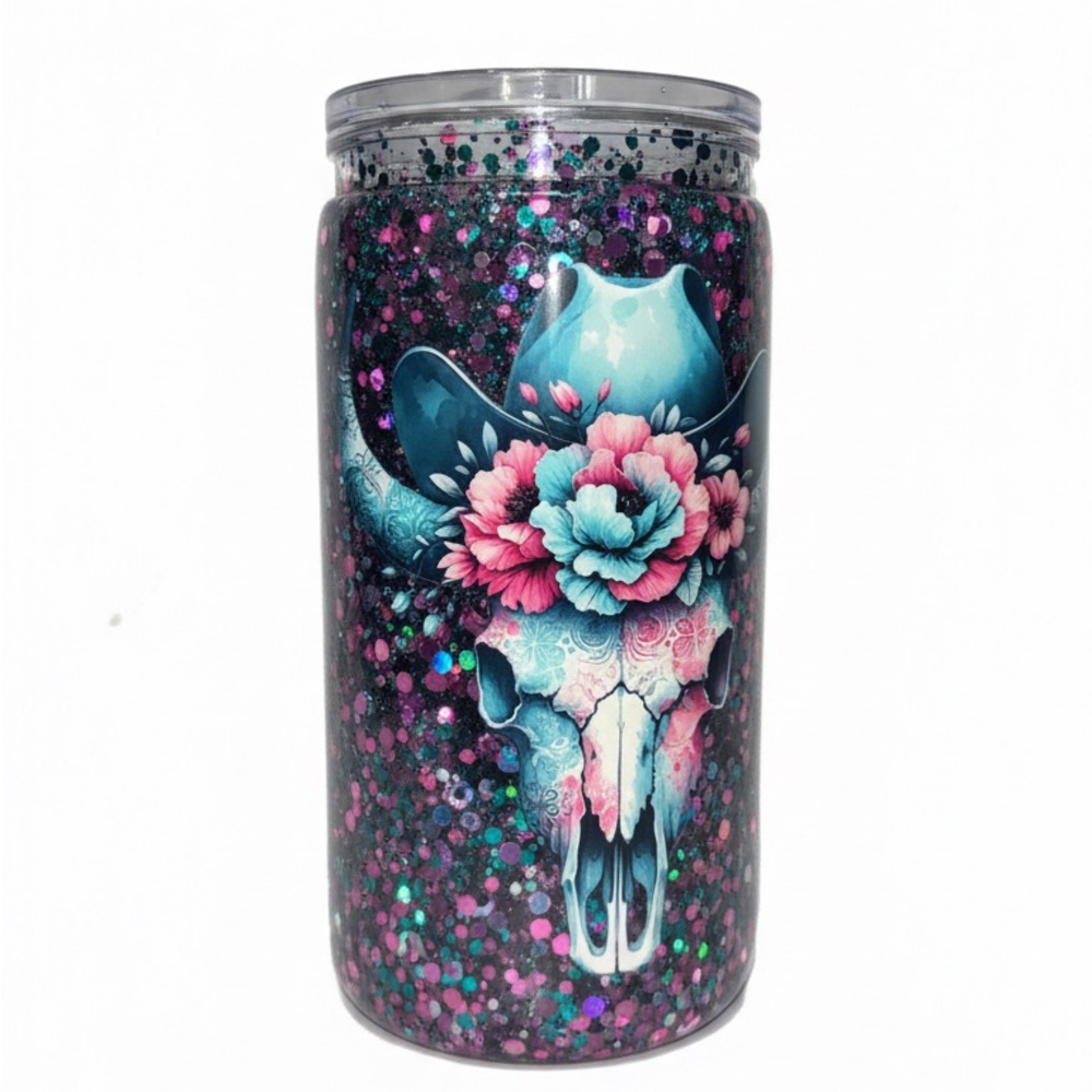 Colorful Skull Design Tumbler
